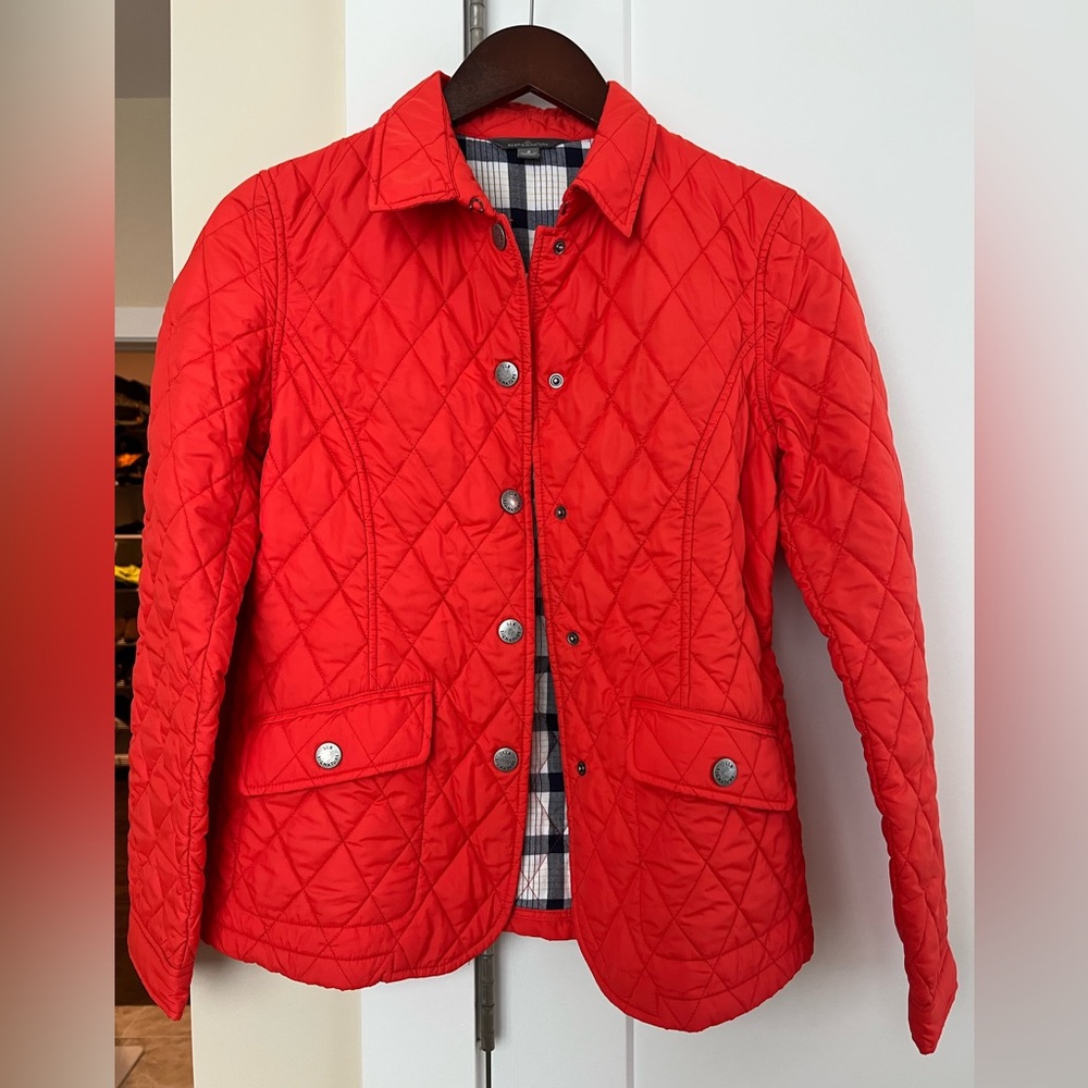 LL Bean Signature. Quilted lightly lined orange riding jacket. Women’s size 2.
